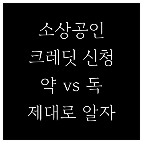 소상공인 크레딧, 제대로 알고 신청하면 약, 모르고 신청하면 독?