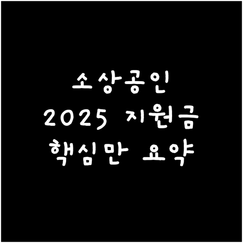 2025 소상공인 부담경감, 이것만 알면 지원금 문제없다