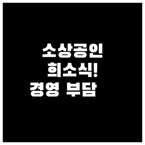 소상공인 희소식! 2025년 경영 부담 줄여주는 정부 지원 정책