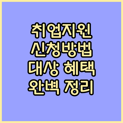 국민취업지원제도 신청 방법, 대상, 혜택 완벽 정리
