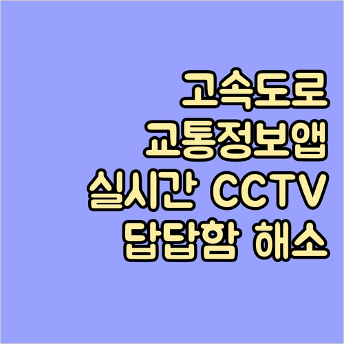 고속도로 교통정보 앱 : 실시간 CCTV로 답답함 해소