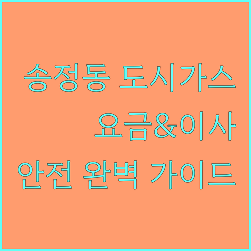 대구 송정동 도시가스 사용 설명서: 요금, 이사, 안전 완벽 가이드