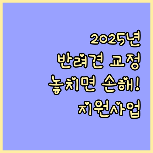 2025년 반려견 행동교정 지원사업: 놓치면 손해!