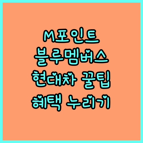 현대차 오너를 위한 꿀팁: 현대카드 M포인트로 블루멤버스 혜택 누리기