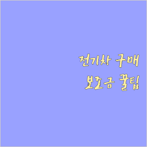 전기차 구매, 2025년 보조금으로! 신청 절차와 주의사항 완벽 정리
