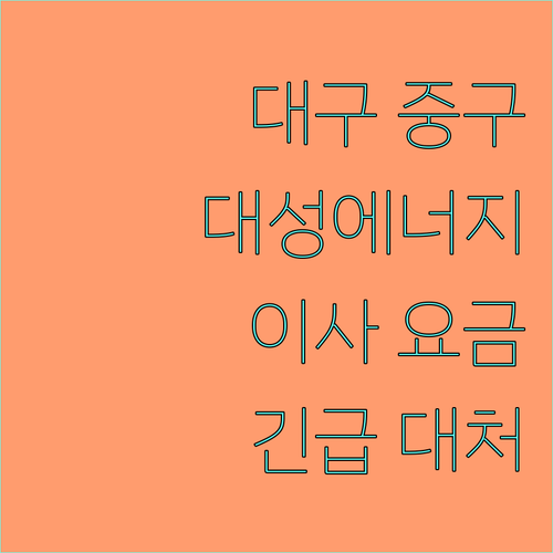 대구 중구 대성에너지 고객센터: 이사, 요금, 긴급 시 대처법 완벽 정리