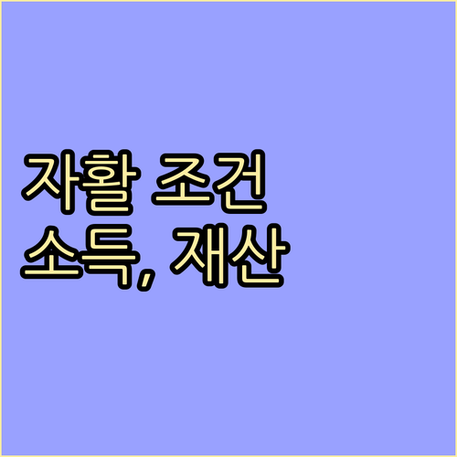 자활사업 참여 핵심 요건: 소득, 재산, 그리고 자립 의지