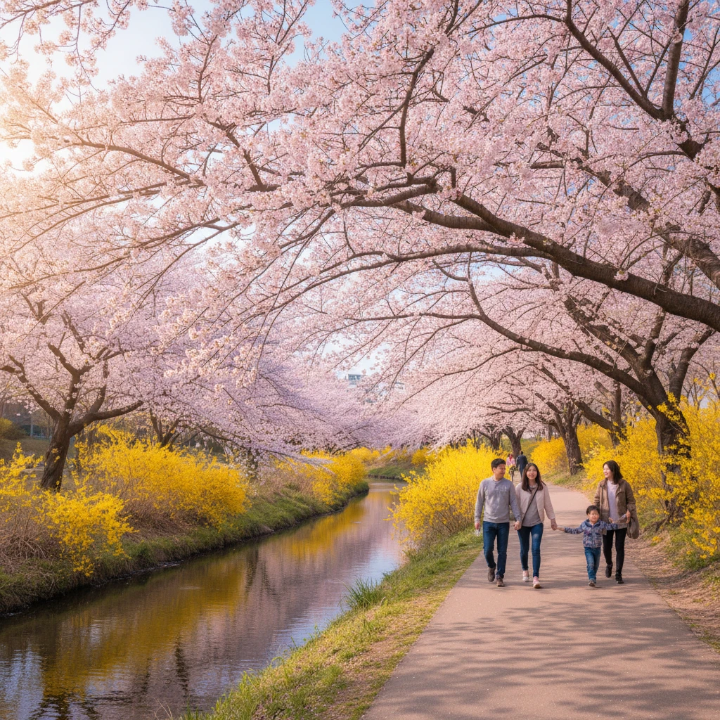 양재천 벚꽃길 전경