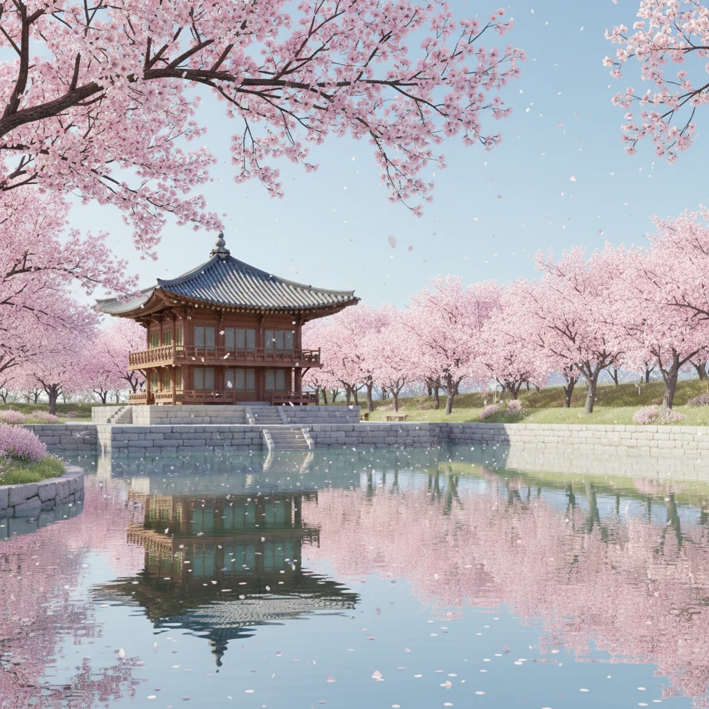 함안 입곡군립공원 벚꽃 전경